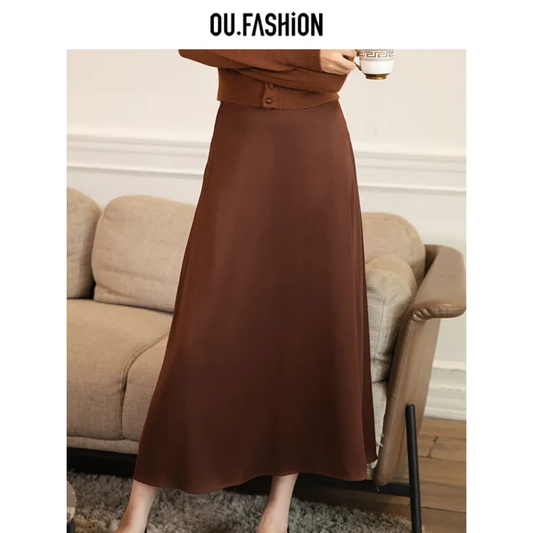 OU.FASHION/欧点秋季时尚百搭气质半裙1112430123