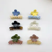 05060 好啊商店 醋酸花花小抓夹一个，六色，长度6cm左右