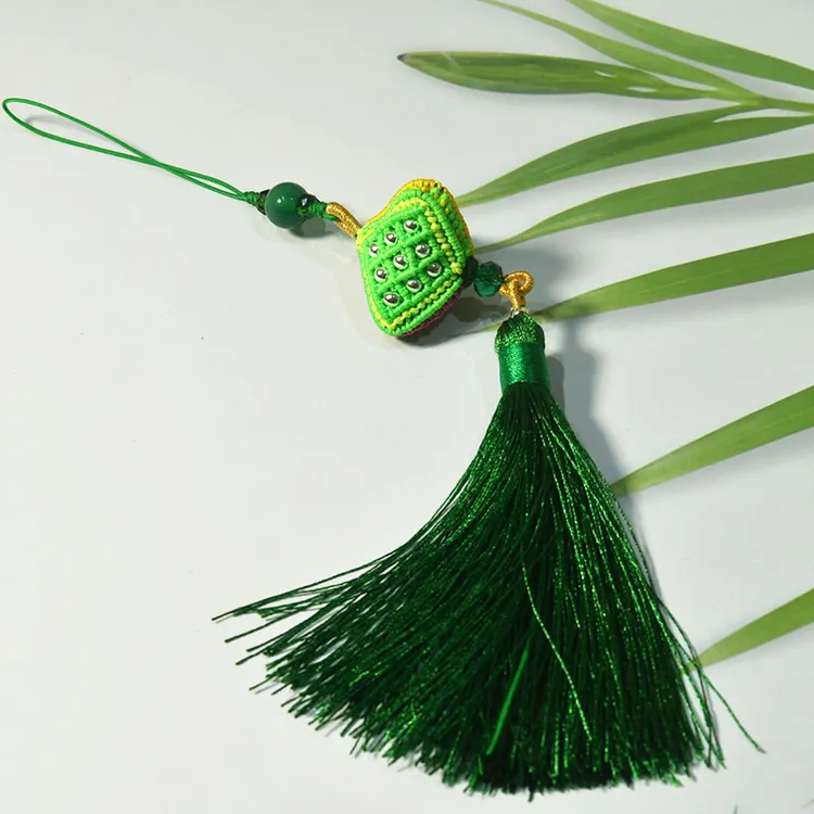 纯手工编织多宝粽子挂饰一举高粽创意中式特色挂饰成品流苏穗子