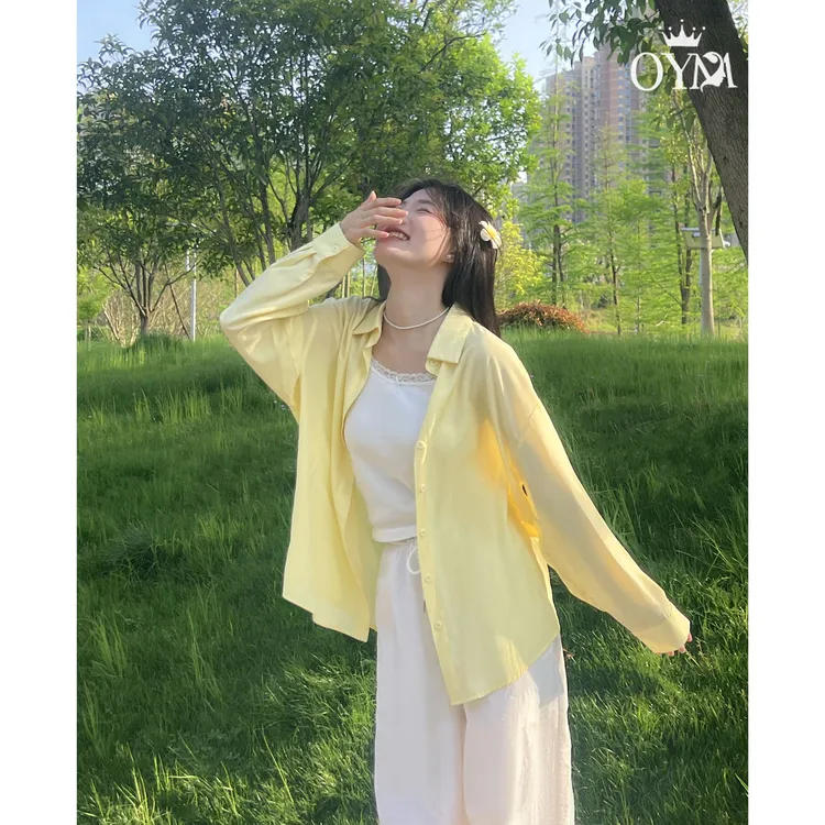 【冰感防晒】衬衫休闲舒适薄款宽松小众长袖遮阳设计感夏季外穿
