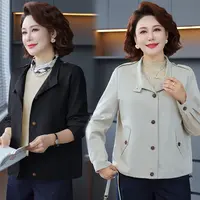 妈妈短款风衣女2025秋季新款小个子女士显瘦外套通勤百搭休闲上衣