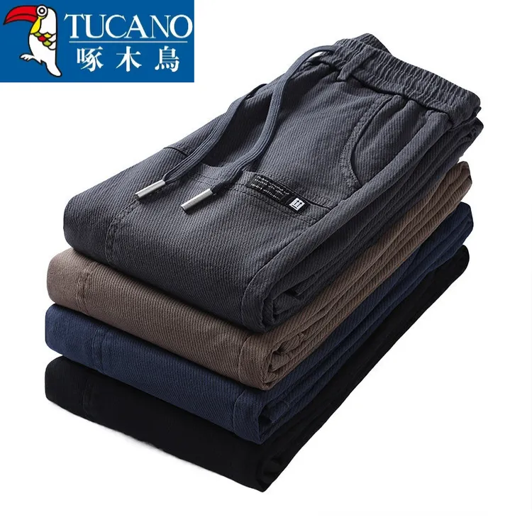 啄木鸟TUCANO/琢木鸟男士休闲裤多口袋春秋季牛仔裤弹力宽松紧腰