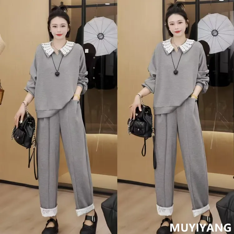 独特超好看荷叶边拼接衣服蕾丝高定小众两件套 衣长63 25-092#