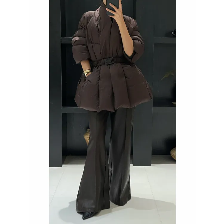 高颜值系带棉服女韩版休闲百搭面包服2025新款保暖加厚棉袄外套潮
