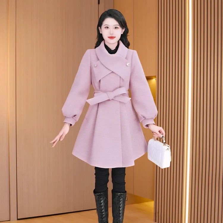 2025新款时尚大气减龄休闲收腰显瘦韩版风衣洋气加棉外套28534