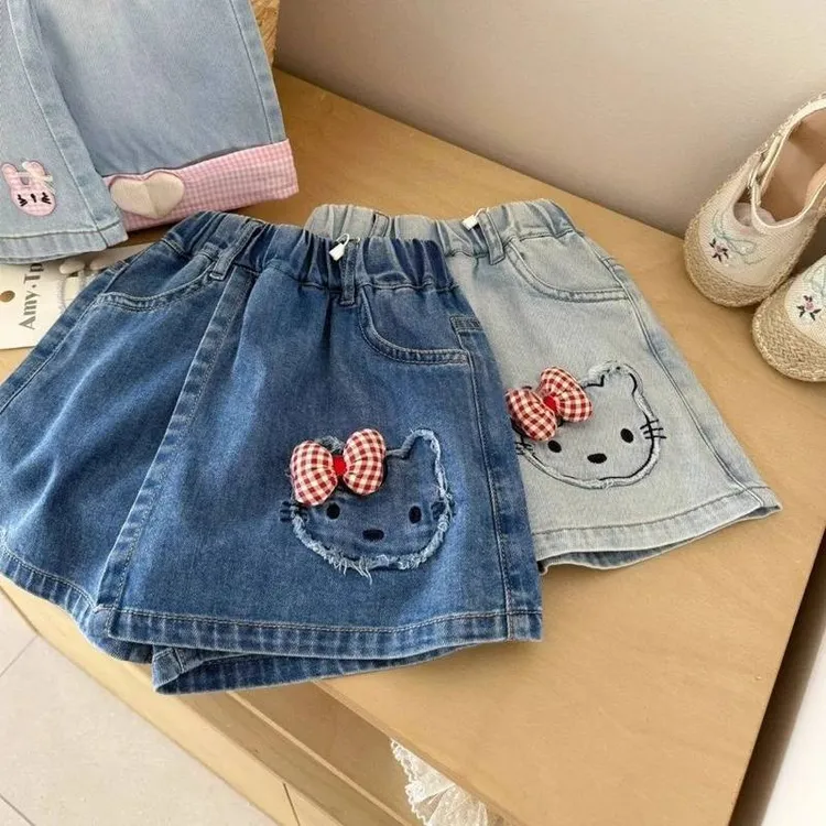 女童夏季牛仔短裤薄款韩版儿童时尚洋气女宝宝卡通百搭裤子中小童