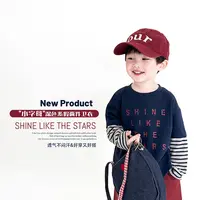 阿小轩童装2025秋季新款【小字母】儿童假两件卫衣男童长袖上衣