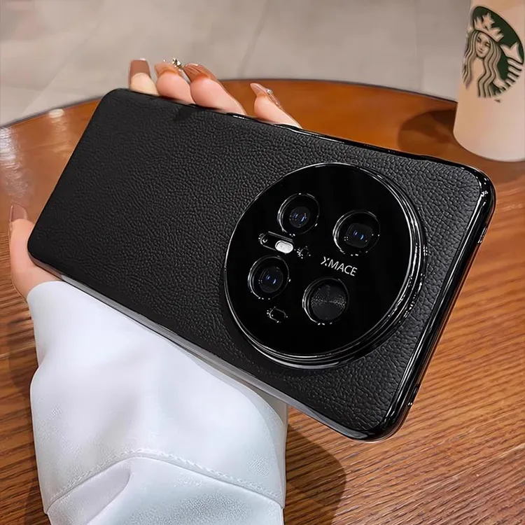 适用华为mate70pro手机壳新款mate60真皮保护套Pro+加镜头全