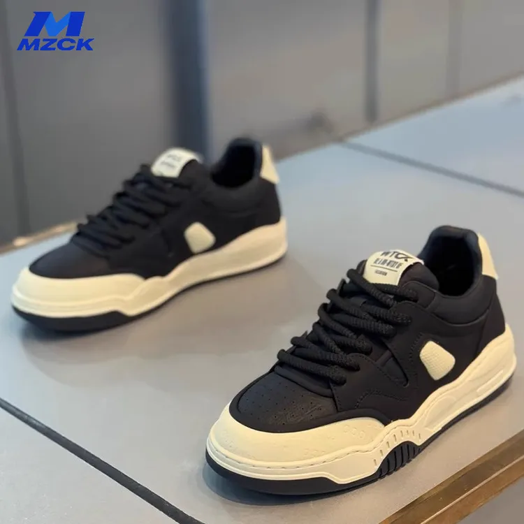 MZCK男鞋2025秋冬新款时尚百搭软底低帮板鞋皮面舒适韩版休闲鞋潮
