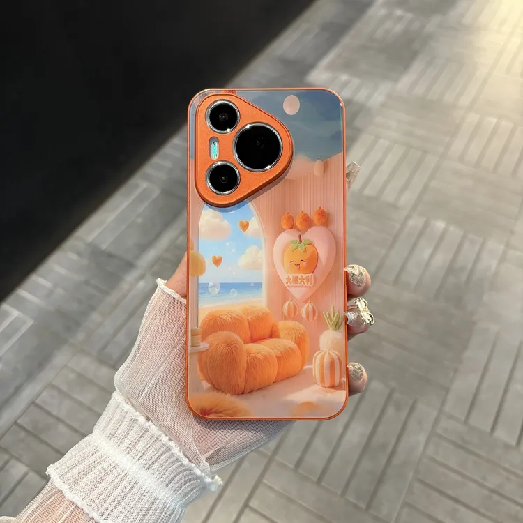 苹果/华为/oppo/vivo/小米 大橘大利适用pura70肤感玻璃手机壳