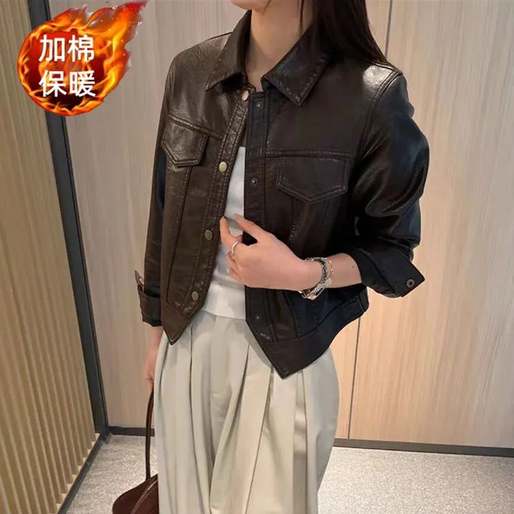2025年秋冬真皮气质显瘦皮衣外套短款时尚女士外套简约百搭时尚