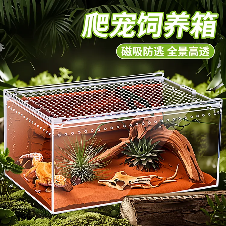 爬宠饲养盒全景高清爬虫宠物守宫箱蜗牛蜥蜴角蛙蛇蜘蛛生态螳螂缸