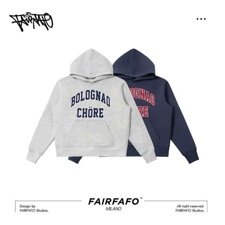 【刺绣字母连帽卫衣】WYEL59239秋冬美式潮牌加绒新款百搭连帽卫衣