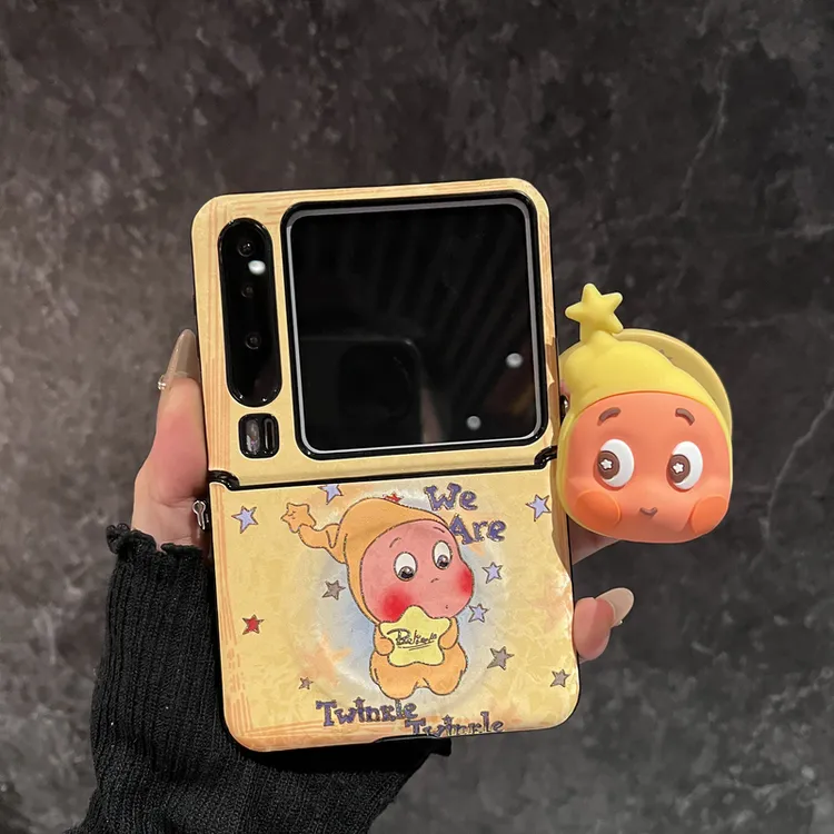 趣味黄底立体黄底星星人磁吸支架适用华为PuraX折叠屏手机壳pocke
