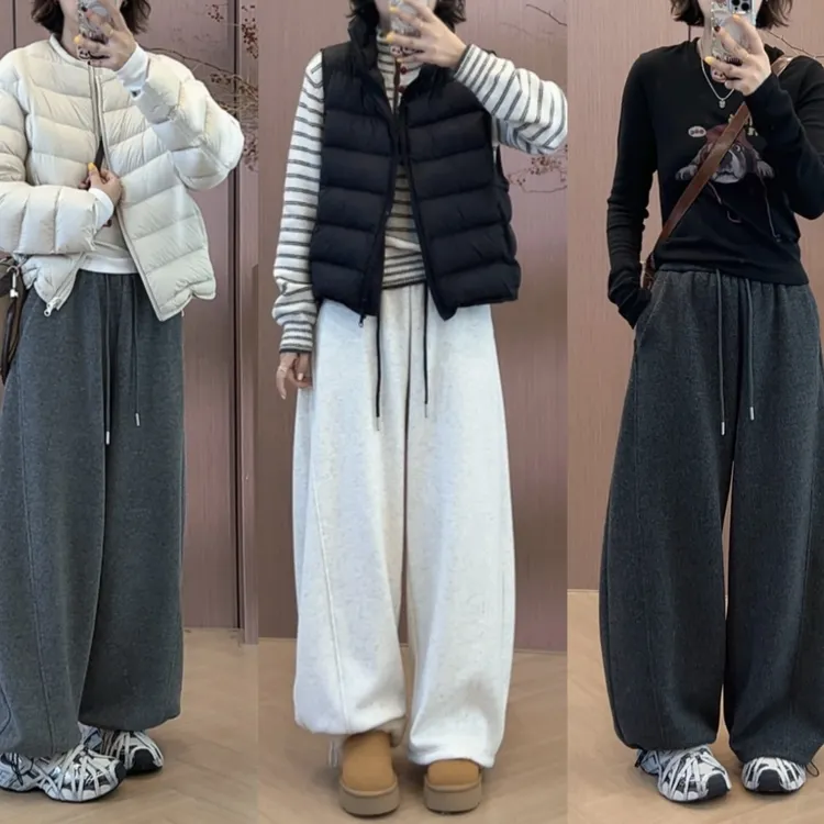 【发财专属】2025秋冬韩版新款高腰显瘦保暖小弯刀裤高克重加绒阔腿裤子L1226