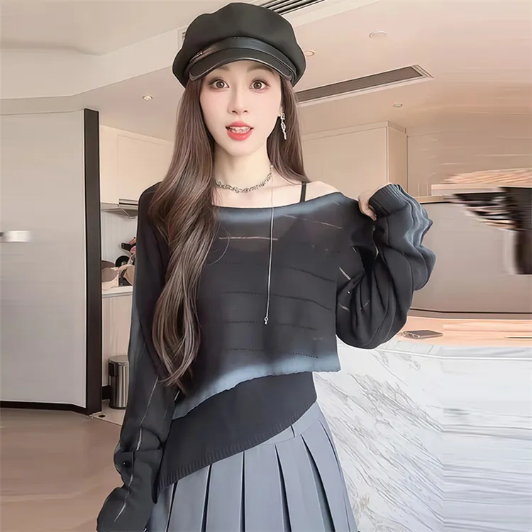 早秋超好看单穿上衣女显瘦温柔设计感长袖针织衫