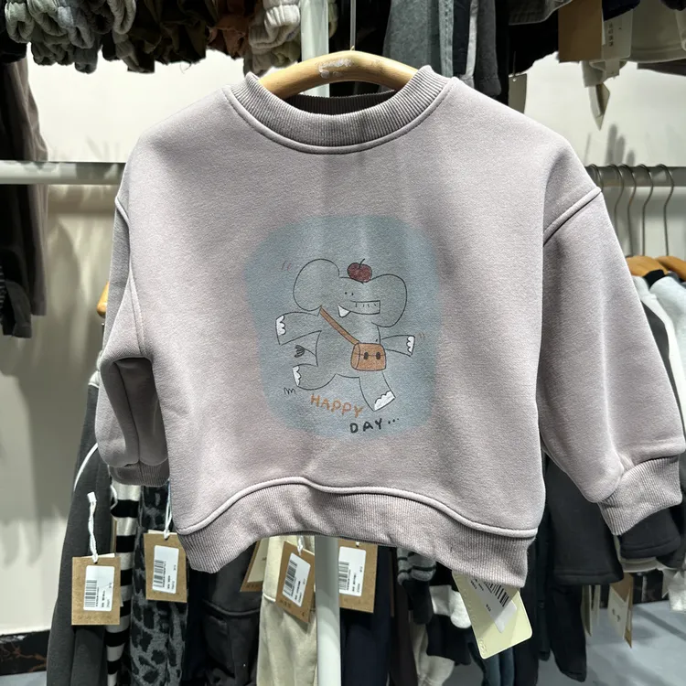 kiko深秋新品卫衣一体加绒韩系男童