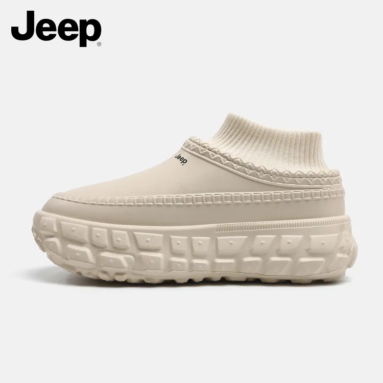 JEEP/吉普包跟棉拖鞋男士冬季新款保暖加绒休闲棉鞋一脚蹬包头拖