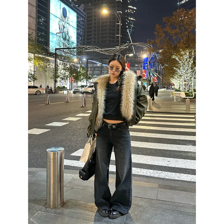 DYANGJUN【复古丹宁】冬季新款复古做旧宽松牛仔裤