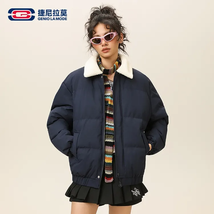【敖瑞鹏代言】捷尼拉莫毛领棉衣男女冬季新款保暖棉服男款