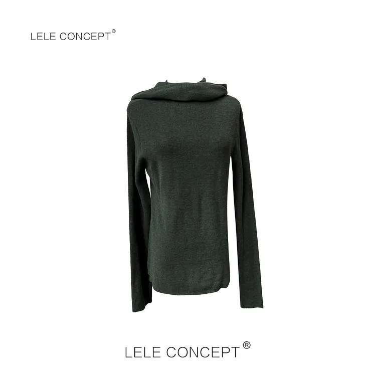 LELE CONCEPT丨「丽」早秋都市气质连帽款针织毛衣FA25C0001Y