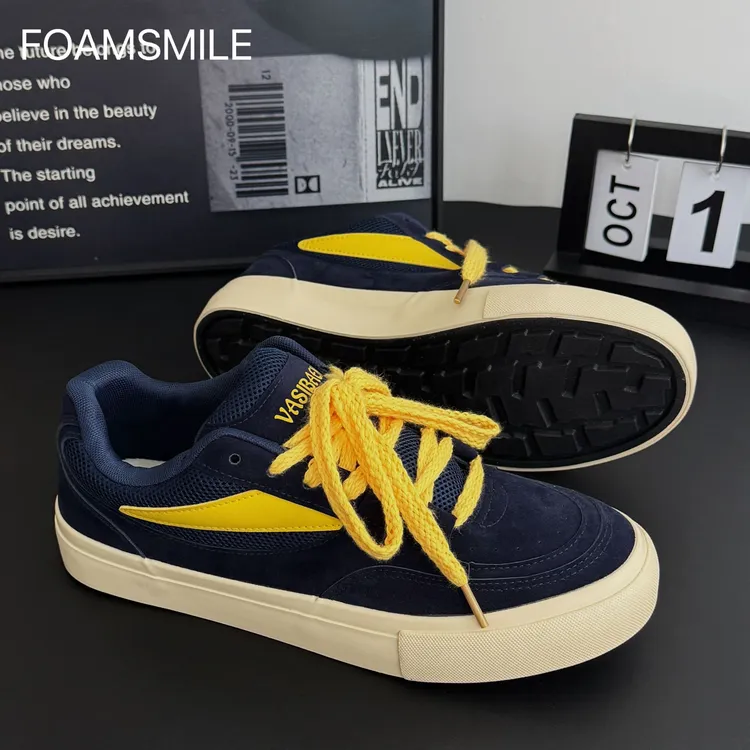 Foamsmile| 高街酷帅秋季学院风运动休闲板鞋男士厚底潮鞋开车鞋