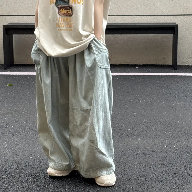 【设计师款】童装男童牛仔裤2025夏季新款韩版弹力宽松儿童休闲长裤