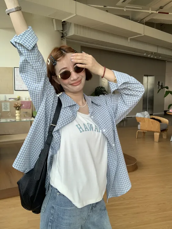 韩系ins风两件套女慵懒风翻领衬衫简约百搭字母印花背心套装#3550