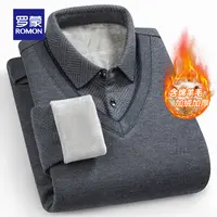 【罗蒙】罗蒙男士含羊毛加绒保暖假两件针织衫7Z597816A