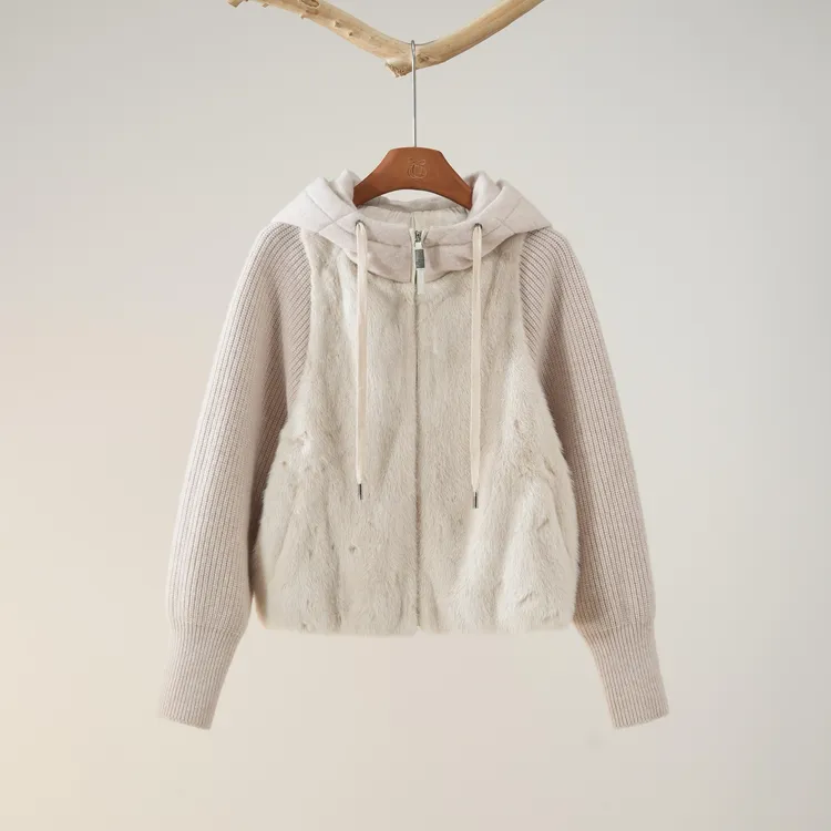 西子/进口丹麦紫金标水貂90白鹅绒拼羊绒羊毛羽绒连衣服/PCTJ0992