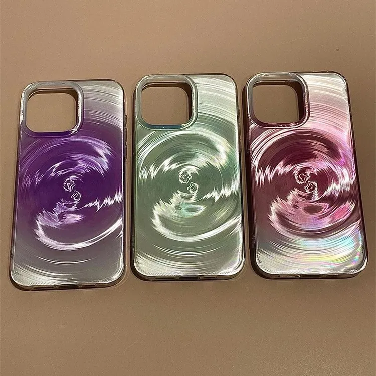 佳美萱粉绿紫旋风晕染适用iPhone16/15promax苹果14手机壳12/13套