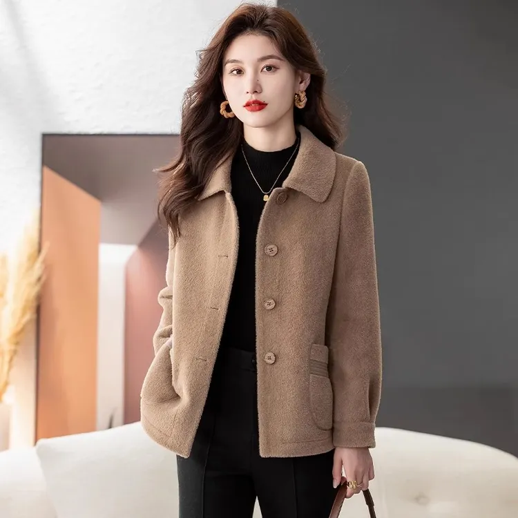 小个子时尚双面毛呢外套女士2025新款春秋爆时尚高端品牌妈妈上衣
