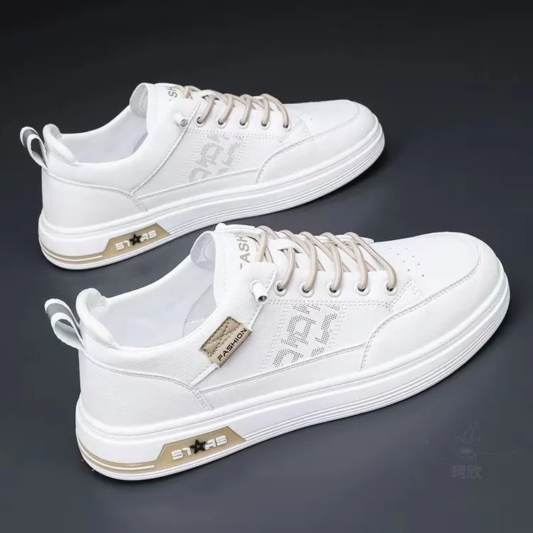 新款春季男鞋潮流百搭透气软底运动休闲增高小白鞋韩版时尚潮鞋