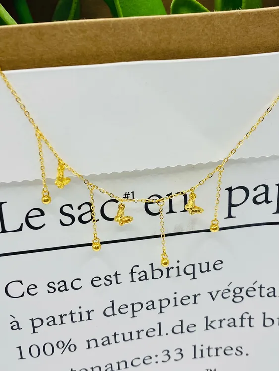 SUNFEEL/赛菲尔【二店】5G足金999流苏蝴蝶套链时尚礼物推荐