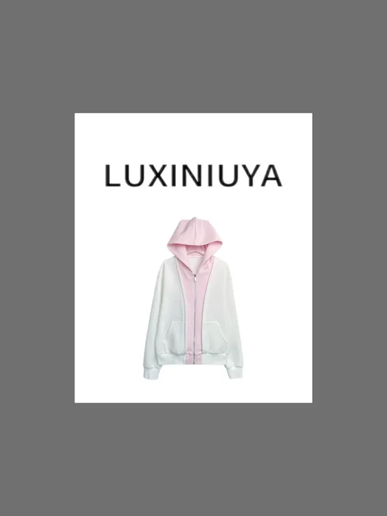 【LUXINIUYA】舒适主义 卫衣松弛感后背图案连帽外套#QDS108