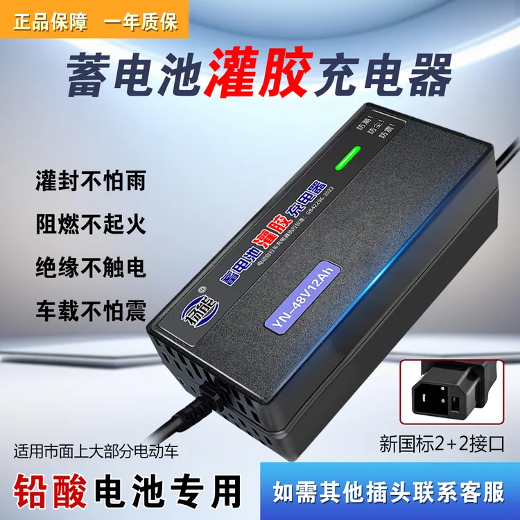 HONJIA/宏舰电动车充电器48V12Ah20Ah灌胶三防国标电瓶车充电器