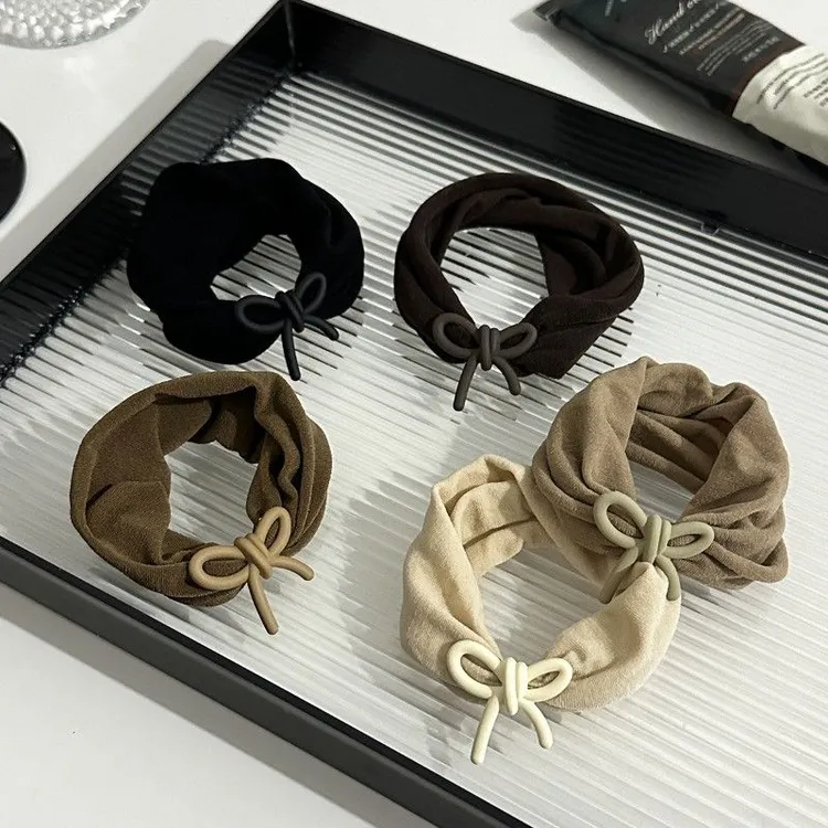 巨肌肤感面膜发圈头绳女加宽高弹力无接缝腕带发绳蝴蝶结发饰d3