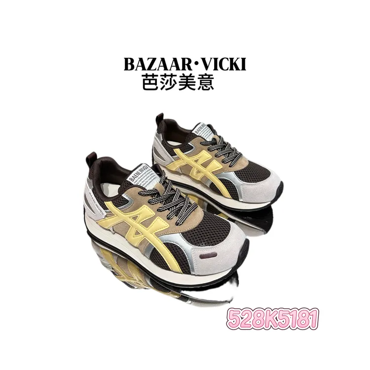 BAZAAR VICKI/芭莎美意528K5181浅口防滑拼色秋季时尚休闲鞋网红