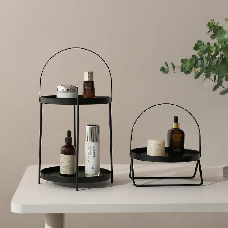 多功能玄关香薰香水整理架卧室桌面化妆品收纳托盘洗漱台置物架m
