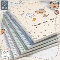 B5线圈本笔记本子泼墨动物笔记本可爱高颜值学生用A5记事本活页横