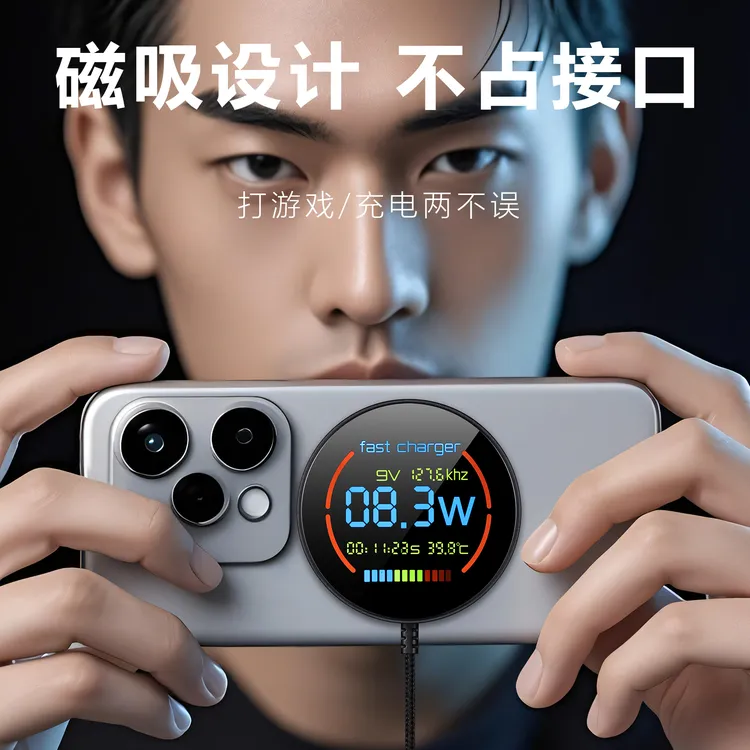 为你魔方磁吸无线充数显适用苹果安卓通用Qi2快充快充不伤机
