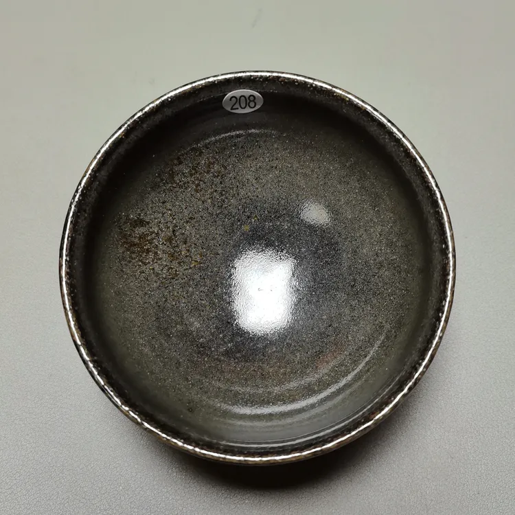 建窑建盏原矿釉柴烧带窑汗灰贝香炉器形口径8.9×4.3