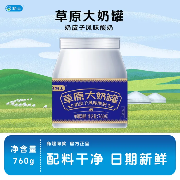 草原大奶罐 骑士 草原大奶罐奶皮子风味酸奶760g*2罐