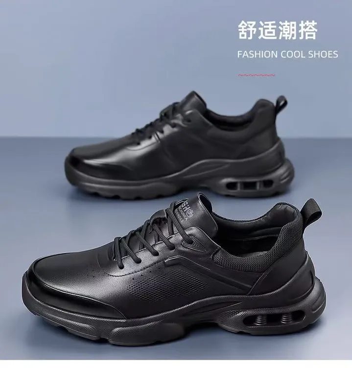 头层牛皮   休闲百搭系带软皮男鞋