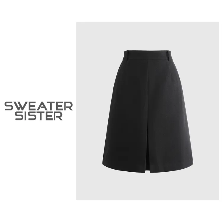 【短款】秋冬a字毛呢半裙防走光高腰显瘦包臀半身裙女626-053