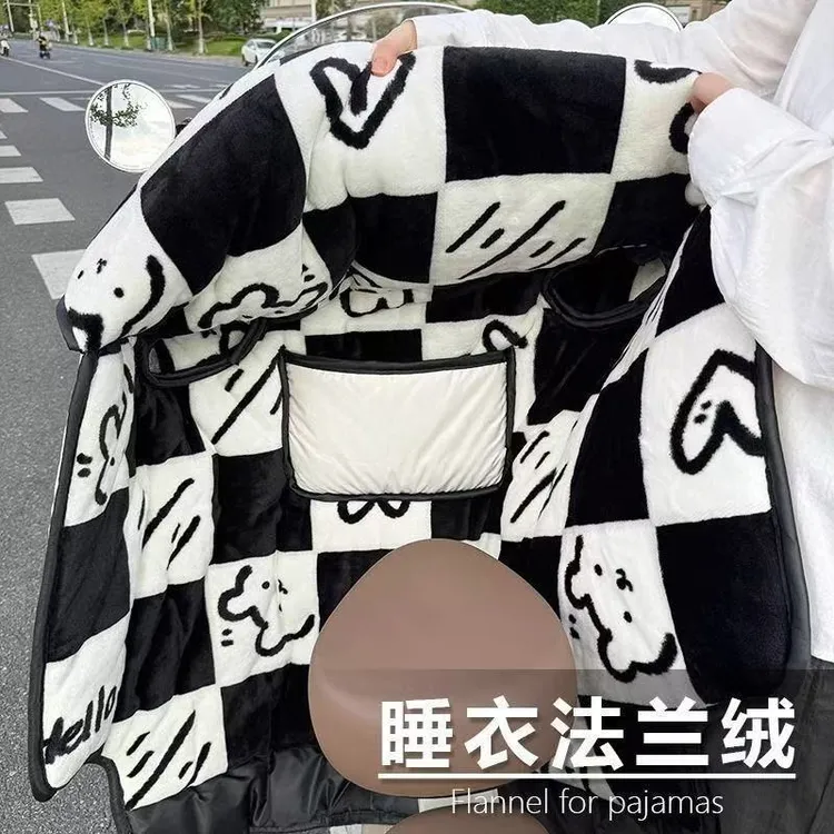 2025新款电动车挡风冬季电瓶加厚摩托加绒防水防寒防风冬款护腿LW