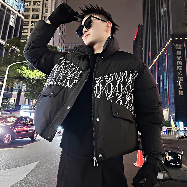 高级感立领棉服男痞帅加厚保暖休闲袄子冬季潮流新款休闲棉衣外套