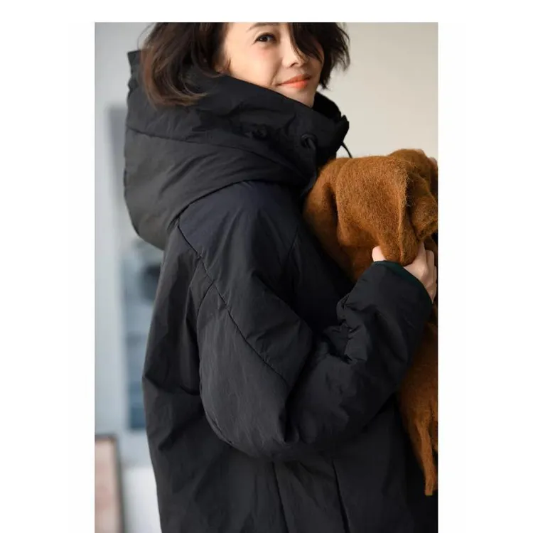 MRUIS 2025冬新品百搭中长款加厚绵羊毛保暖简约舒适外套2色可选