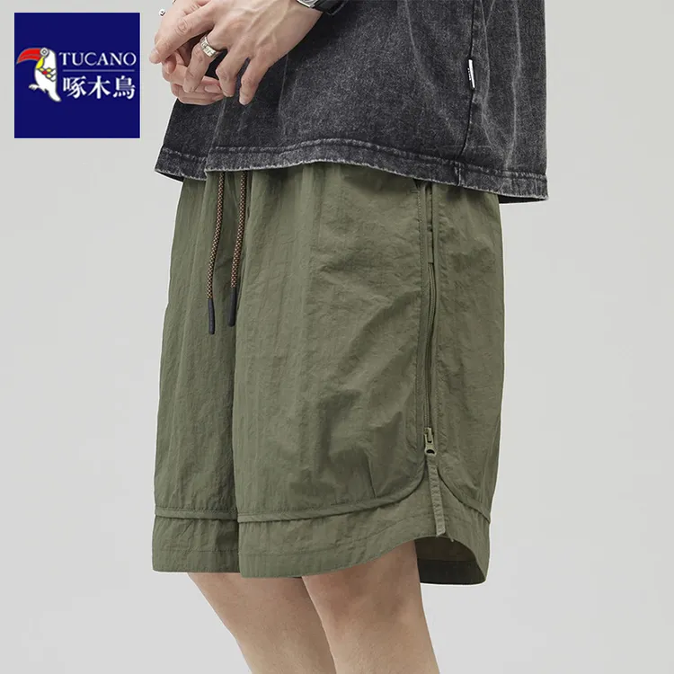 啄木鸟工装短裤男生美式冰丝速干休闲中裤夏季薄款宽松运动五分裤