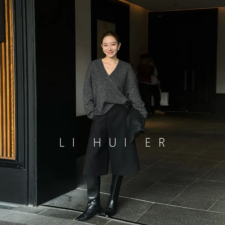 LiHuiEr李慧儿【夜柏林】气质时尚潮流百搭毛针织衫上衣SS26686